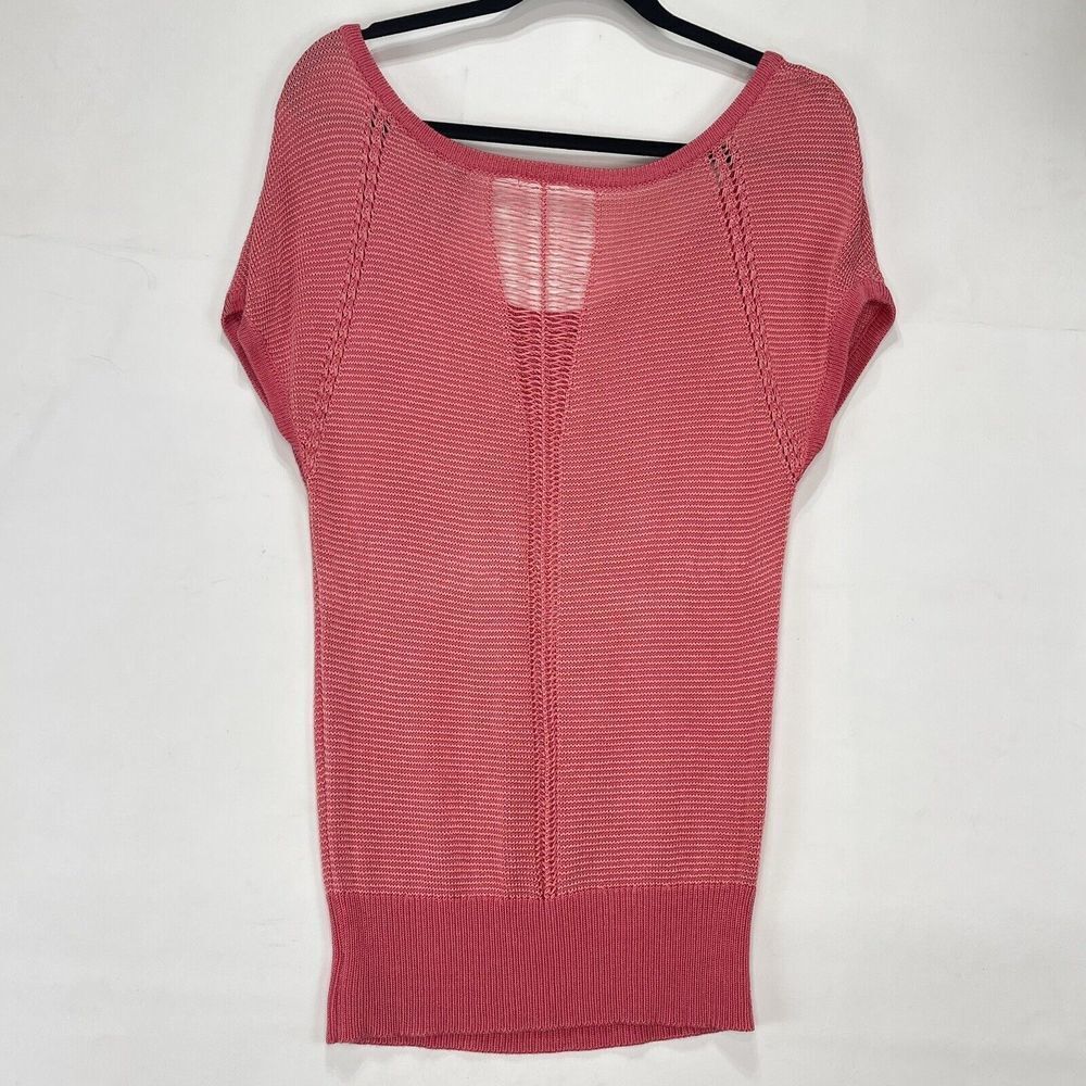 GUESS Los Angeles Womens Small Top Open Knit Coral Sweater - Picture 2 of 14